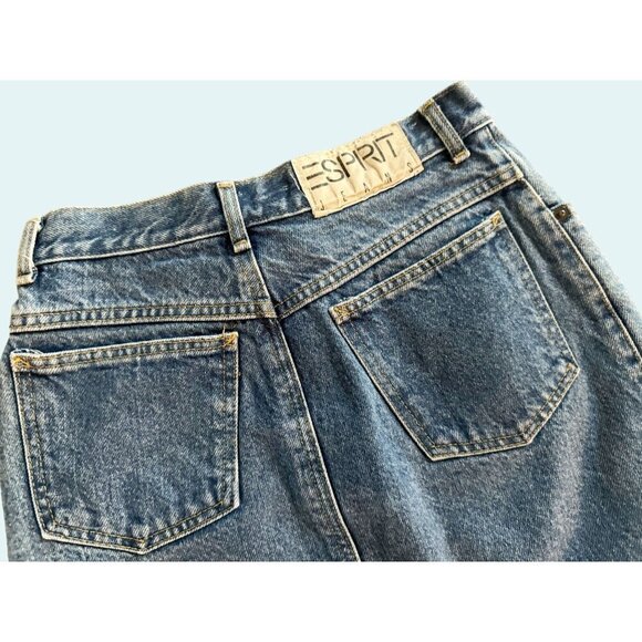 Vintage ESPRIT 90s / 2000s / Y2K Denim Knee Length Skirt Size XS - Picture 5 of 7